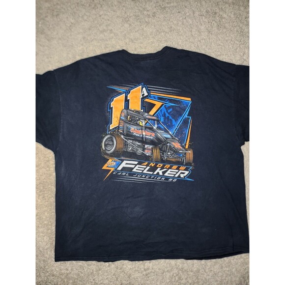 Andrew Felkner Vintage Racing T-Shirt Black 4XL Box Car Graphic Sprint Car Tee - Picture 2 of 5